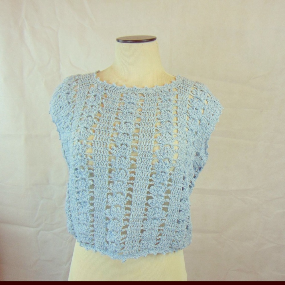 Sky Blue Crotchet Top